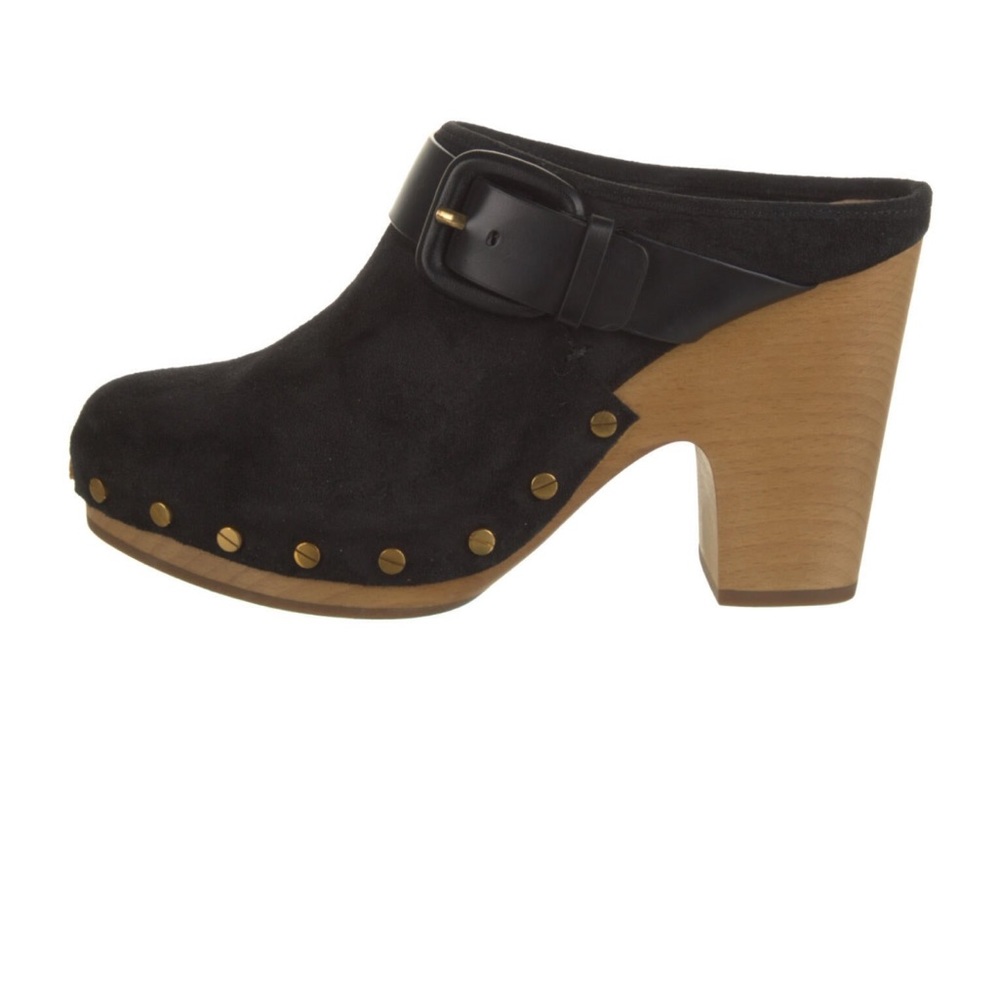 Veronica Beard black suede Dacey Clogs Mules 7.5